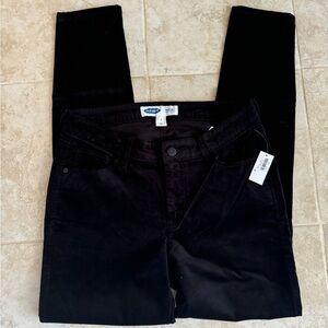 NWT Black High-Waisted Rockstar Super-Skinny Velvet Pants Size 6